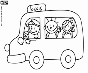 desenho de Auto escolar pequeno para colorir