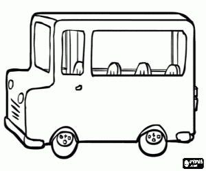 desenho de Autocarro antigo, Ônibus ou cocheira para colorir