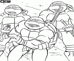 desenho de Uma aventura de tartarugas ninja para colorir