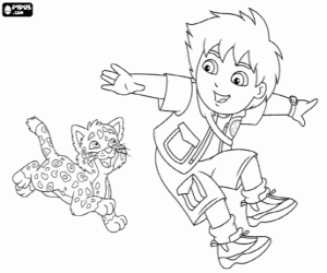 desenho de Aventuras de Diego e Baby Jaguar para colorir