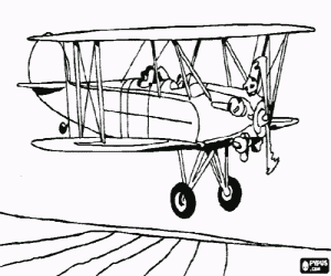 desenho de Avião antigo para colorir