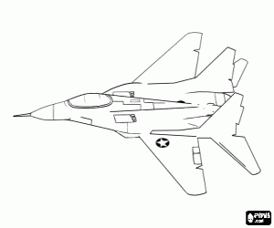desenho de Avião de caça para colorir