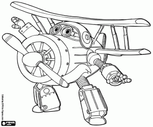 desenho de O avião Grand Albert, Super Wings para colorir