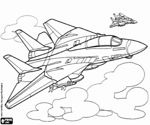 desenho de Dois aviões de combate para colorir