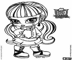 desenho de Baby Draculaura, Monsters High Baby para colorir