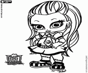desenho de Baby Frankie, Baby Monster High para colorir