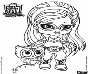 desenho de Baby Ghoulia, Monster High Baby para colorir