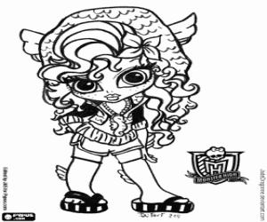 desenho de Baby Lagoona Blue, Baby Monster High para colorir