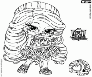 desenho de Baby Skelita, Monster High Baby para colorir