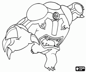 desenho de Bala de canhão, um alien de Ben 10 para colorir