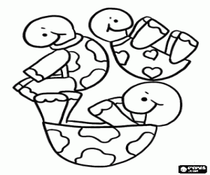 desenho de O balanceamento das tartarugas para colorir