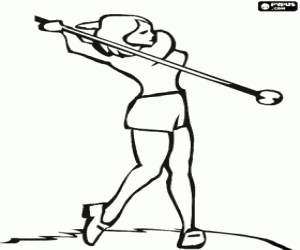 desenho de O balanço do jogador de golfe para colorir