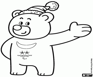 desenho de Bandabi, mascote de PyeongChang 2018 para colorir