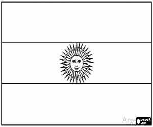 desenho de Bandeira da Argentina para colorir