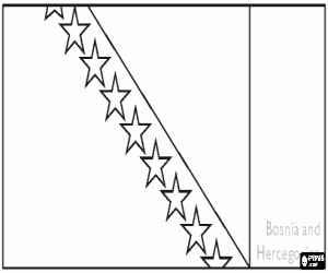 desenho de Bandeira da Bósnia e Herzegovina para colorir