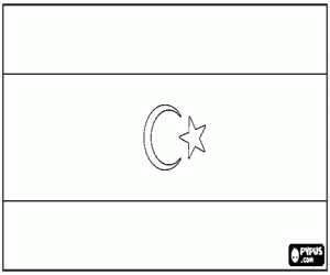 desenho de Bandeira da Líbia, 2011 para colorir