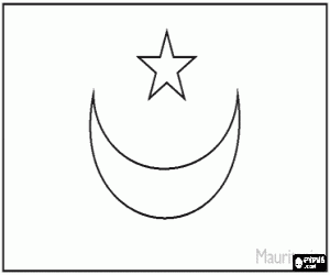 desenho de Bandeira da Mauritânia para colorir