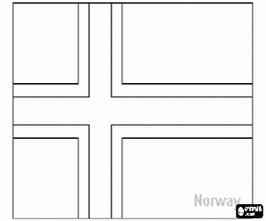 desenho de Bandeira da Noruega para colorir