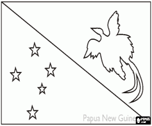 desenho de Bandeira da Papua-Nova Guiné ou Papuásia-Nova Guiné para colorir