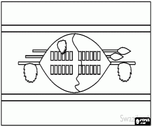 desenho de Bandeira da Suazilândia para colorir