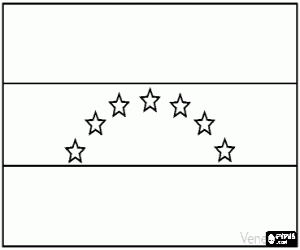 desenho de Bandeira da Venezuela para colorir