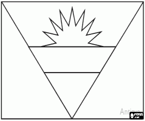 desenho de Bandeira de Antígua e Barbuda para colorir