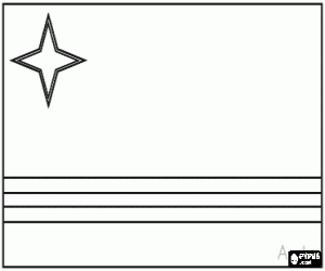 desenho de Bandeira de Aruba para colorir