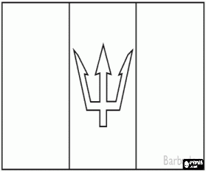 desenho de Bandeira de Barbados para colorir