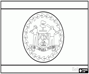desenho de Bandeira de Belize para colorir