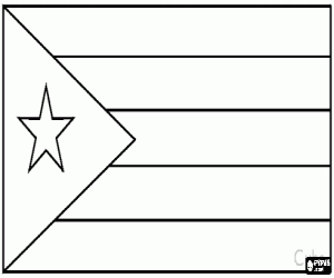 desenho de Bandeira de Cuba para colorir
