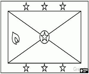desenho de Bandeira de Granada ou Grenada para colorir