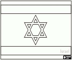 desenho de Bandeira de Israel para colorir