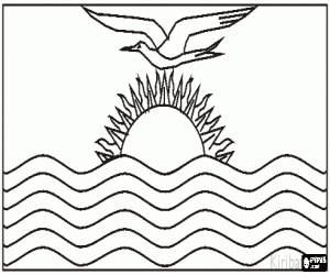 desenho de Bandeira de Kiribati ou Quiribati ou Quiribáti para colorir