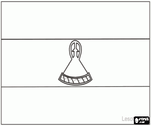 desenho de Bandeira de Lesoto para colorir