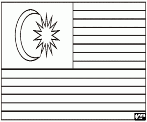 desenho de Bandeira de Malásia para colorir