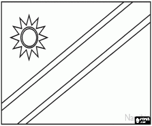 desenho de Bandeira de Namíbia para colorir