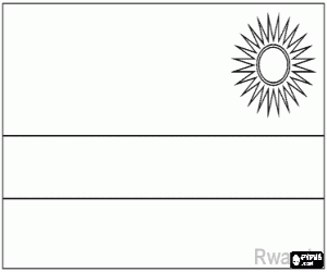 desenho de Bandeira de Ruanda para colorir