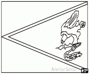 desenho de Bandeira de Samoa Americana para colorir