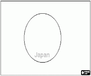 desenho de Bandeira do Japão para colorir