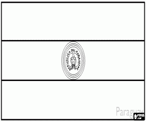 desenho de Bandeira do Paraguai para colorir