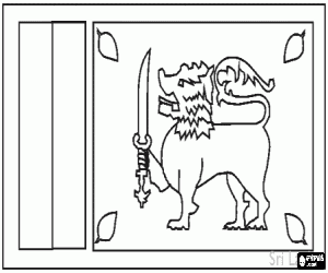 desenho de Bandeira do Sri Lanka ou Sri Lanca para colorir