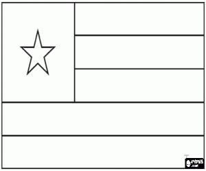 desenho de Bandeira do Togo para colorir