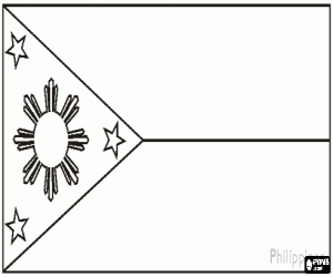 desenho de Bandeira das Filipinas para colorir