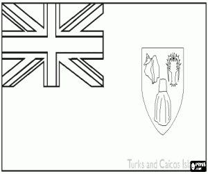 desenho de Bandeira das ilhas Turks e Caicos para colorir