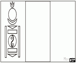 desenho de Bandera da Mongólia para colorir