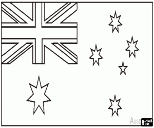 desenho de Bandera de Australia para colorir