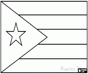desenho de Bandera de Porto Rico para colorir