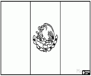 desenho de Bandera do México para colorir