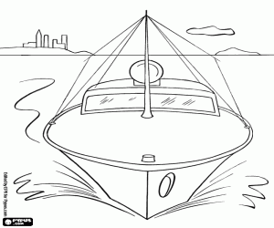 desenho de O barco de patrulha do porto para colorir
