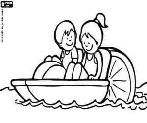 desenho de Barco de pedais para colorir